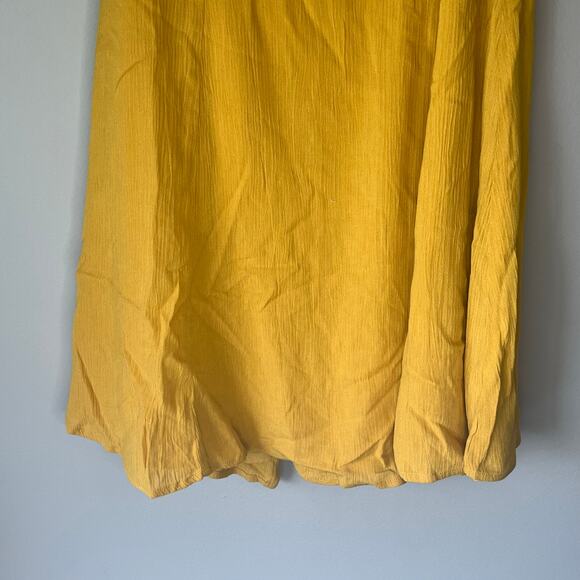 NWT! Lulus Mustard Yellow Short Sleeve Wrap Dress Size Small - Picture 10 of 12